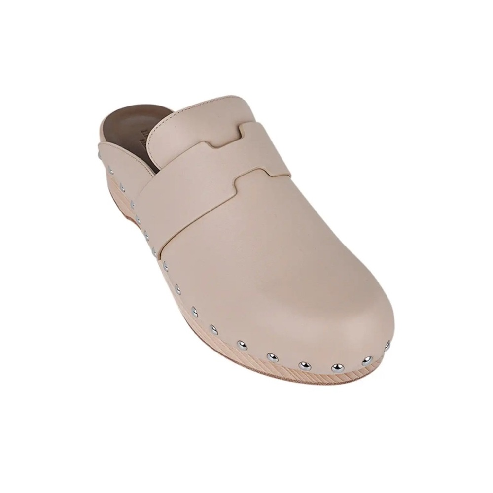 Hermes Cream Mules Minimalist Design